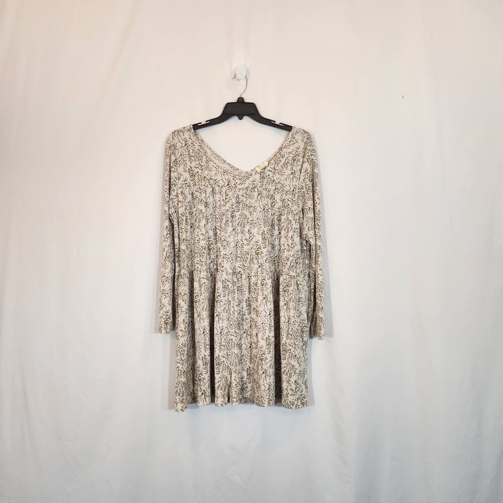 BE STAGE Beige Green Plum Gold Floral LS Romper Cottagecore Boho Comfy Women XXL